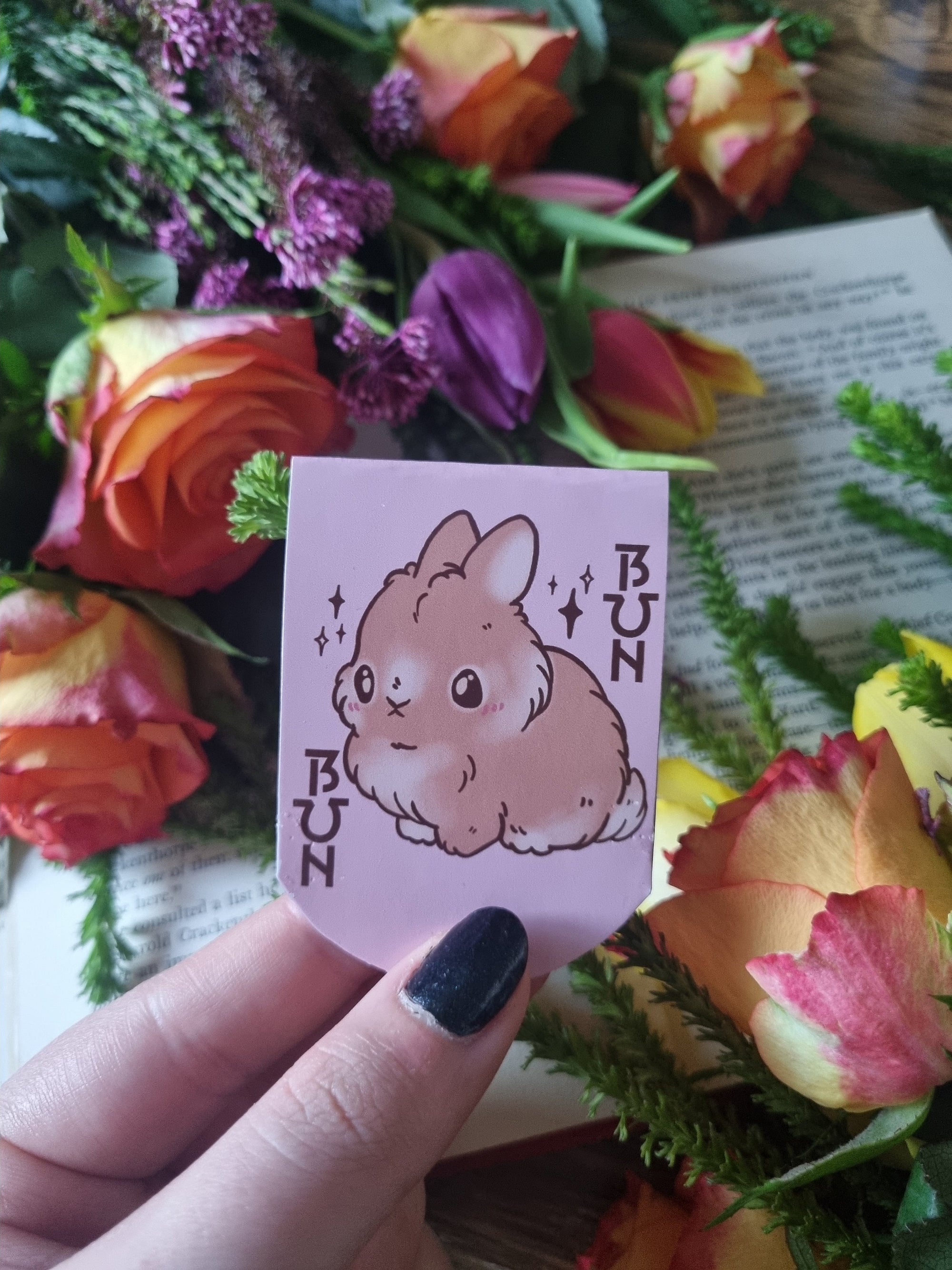 Adorable simplistic chibi kawaii art rabbit bun loaf artwork magnetic bookmark perfect for book lover gift planner clip journal accessories