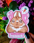 kawaii cute adorable anime art illustration rabbit bun waterproof vinyl sticker or magnet perfect for planner or scrapbooking Snack loving