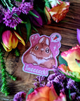 kawaii cute adorable anime art illustration rabbit bun waterproof vinyl sticker or magnet perfect for planner or scrapbooking Snack loving