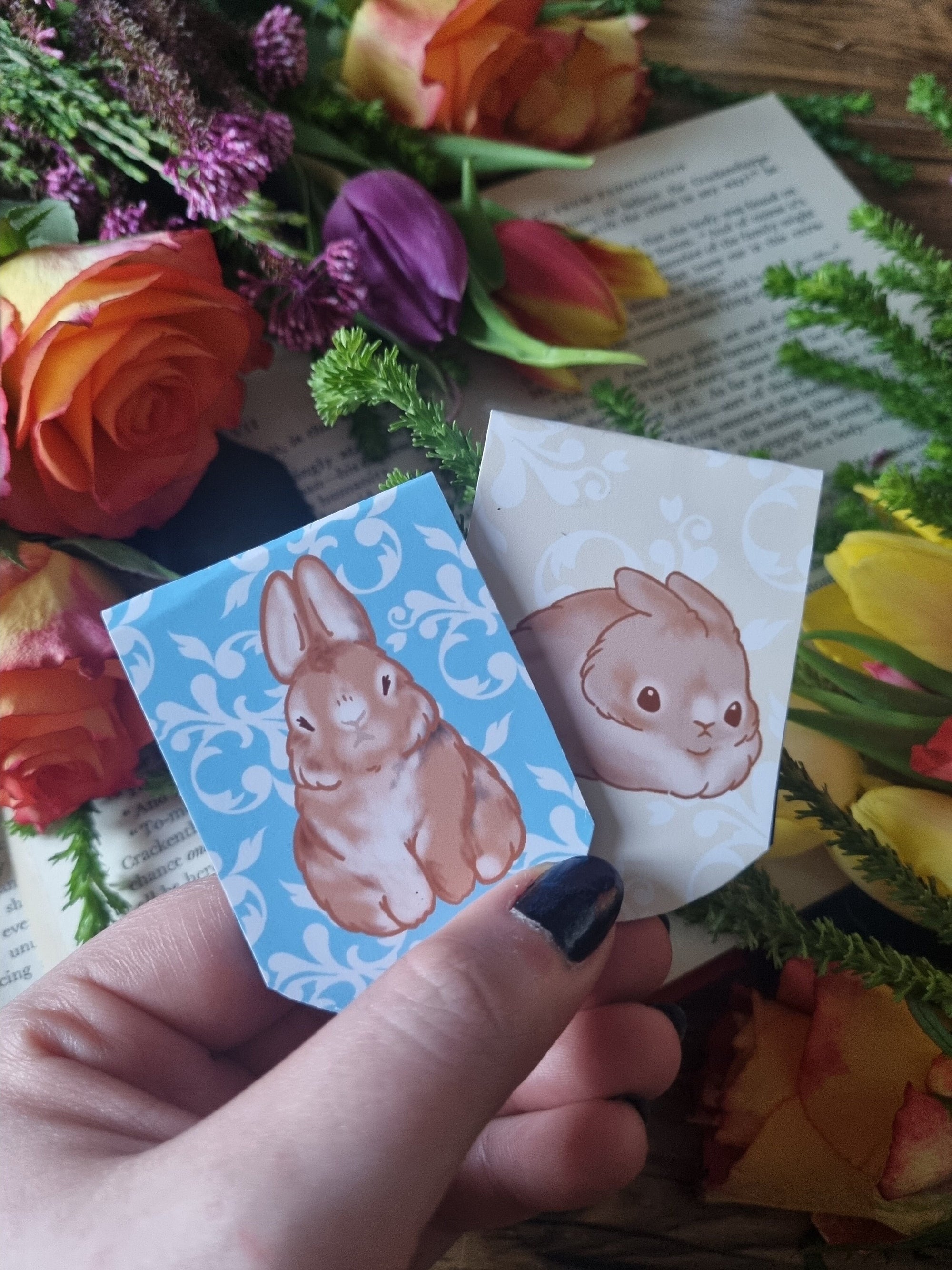 Adorable simplistic chibi kawaii art rabbit bun loaf artwork magnetic bookmark perfect for book lover gift planner clip journal accessories