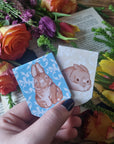 Adorable simplistic chibi kawaii art rabbit bun loaf artwork magnetic bookmark perfect for book lover gift planner clip journal accessories