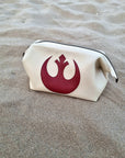 Luxurious vegan leather hand made starwars the rebel alliance stylish water resistant toiletry bag retreat bag in two colours hand finished