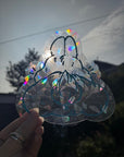 rabbit suncatcher the buns kawaii bunny butt and face window rainbow decal