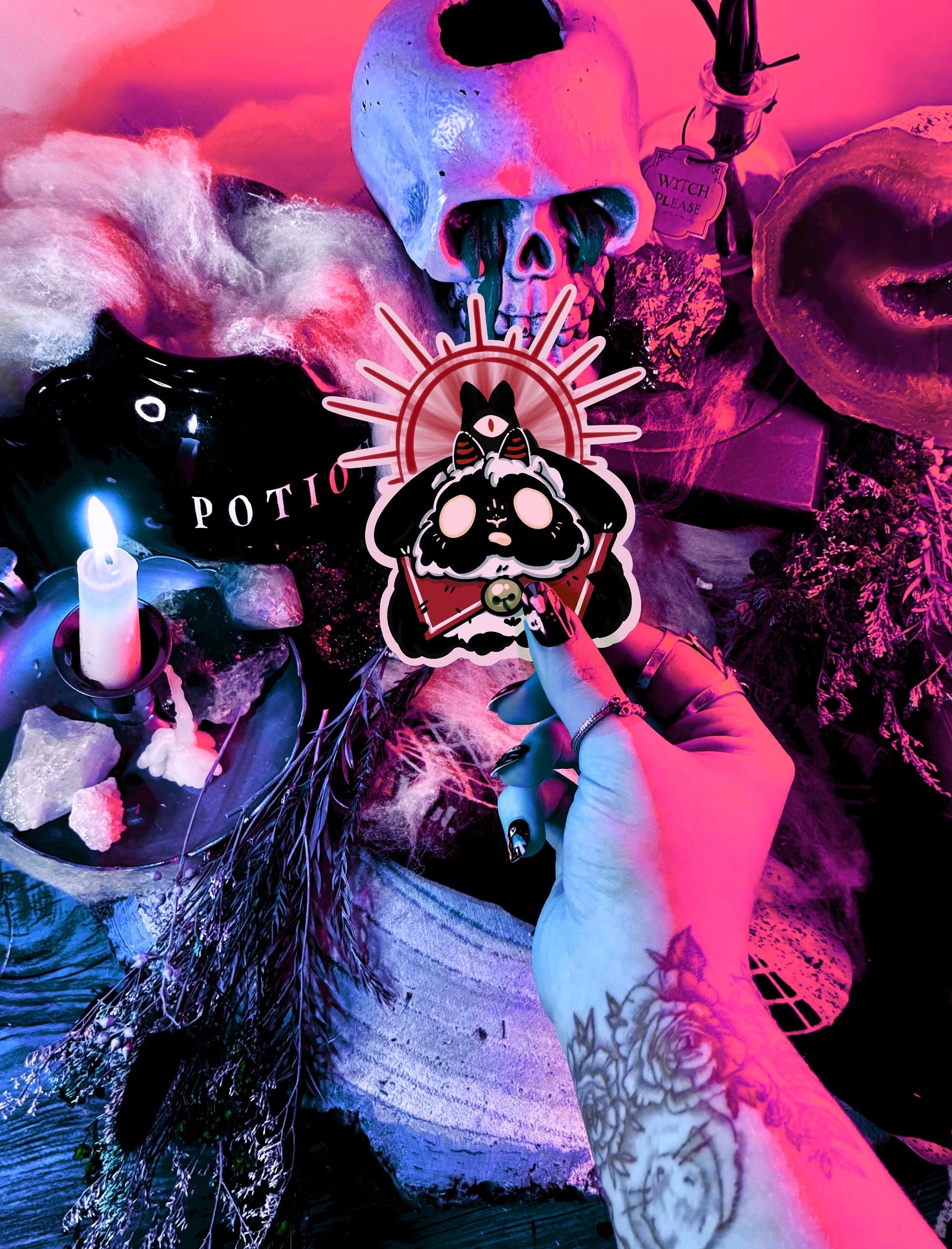 Cult of the buns sticker pack featuring main and side character stickers logo stickers and game inspired accessories