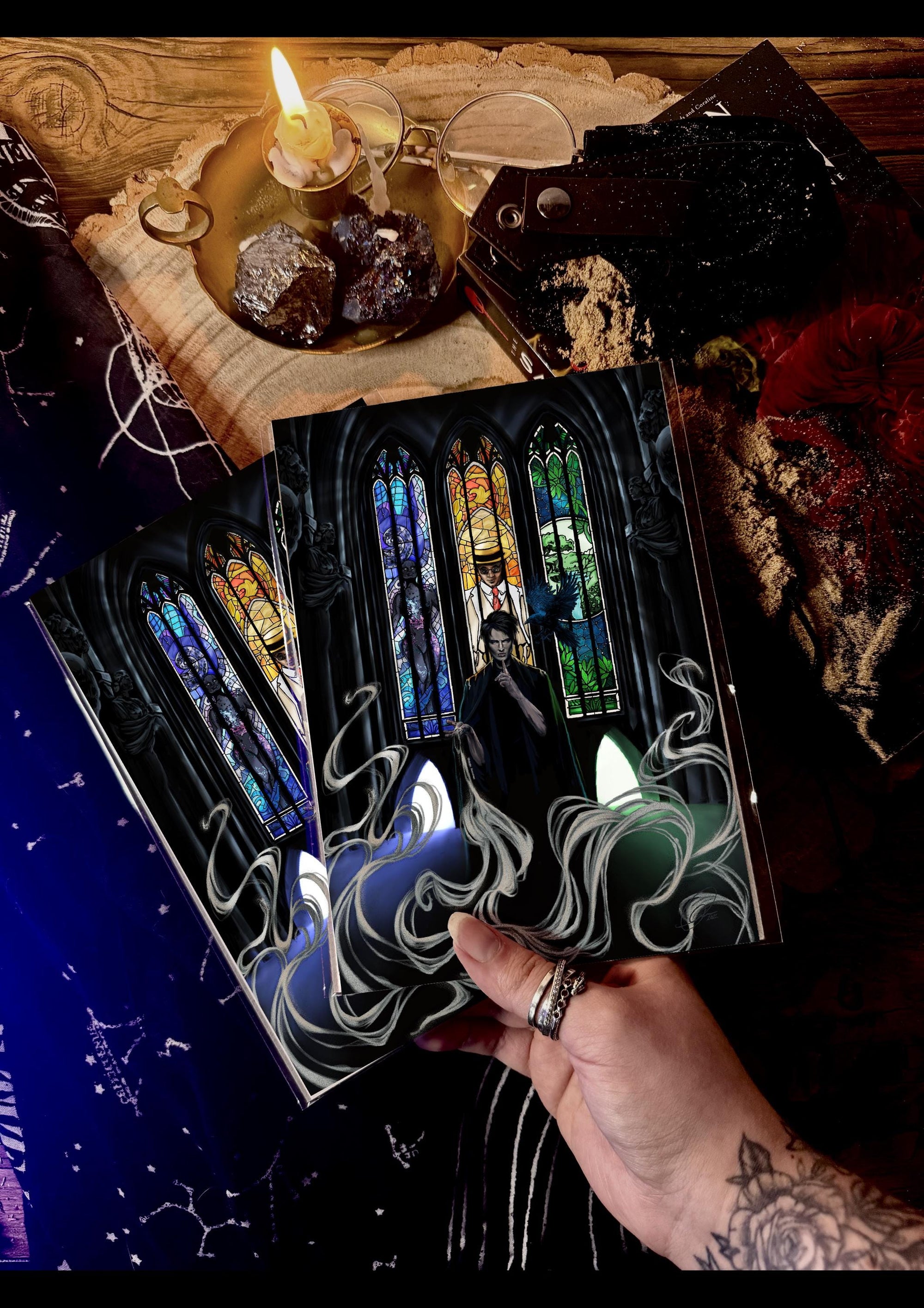 Gothic Dark fantasy lord of dreams original art illustration poster graphic art print.