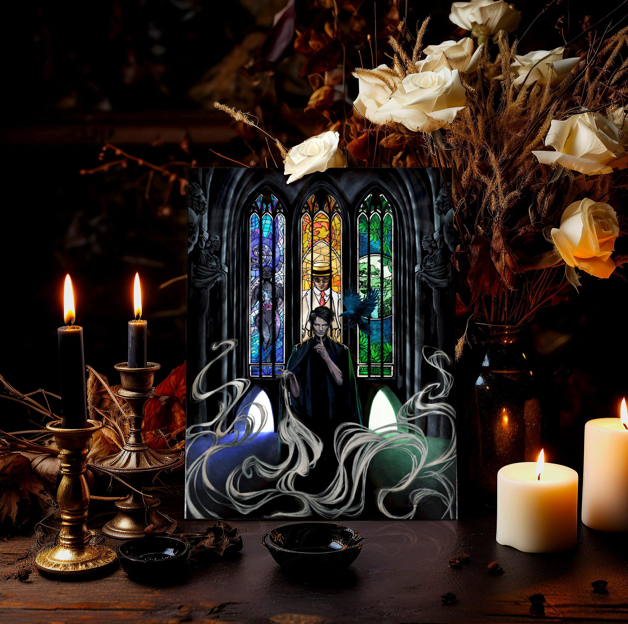 Gothic Dark fantasy lord of dreams original art illustration poster graphic art print.