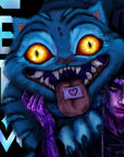 Kpop demon hunters original fan art illustration poster graphic art jinu and derpy tiger let me be your idol saja boys