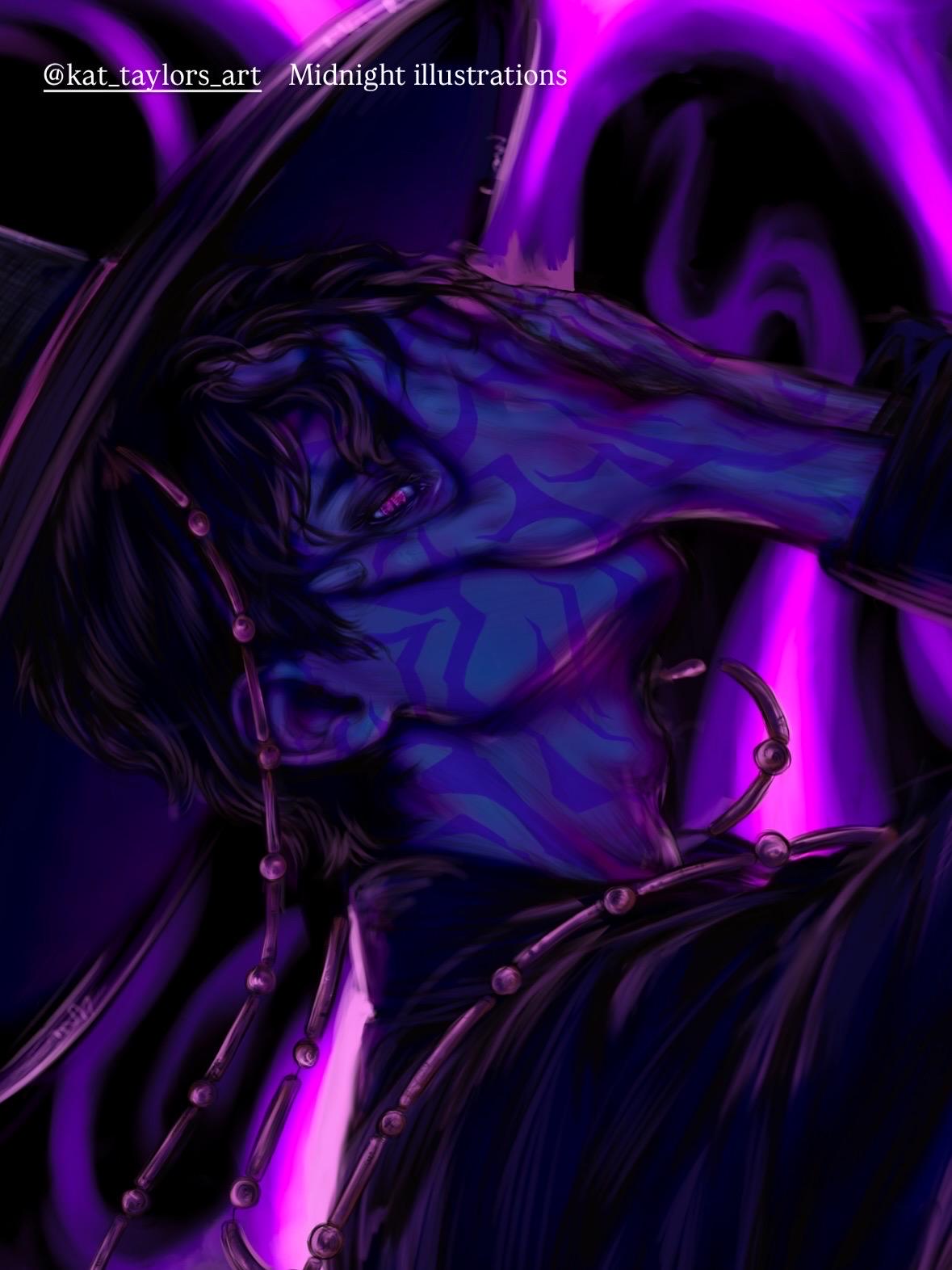 original kpop illustration poster graphic art male demon art print poster.