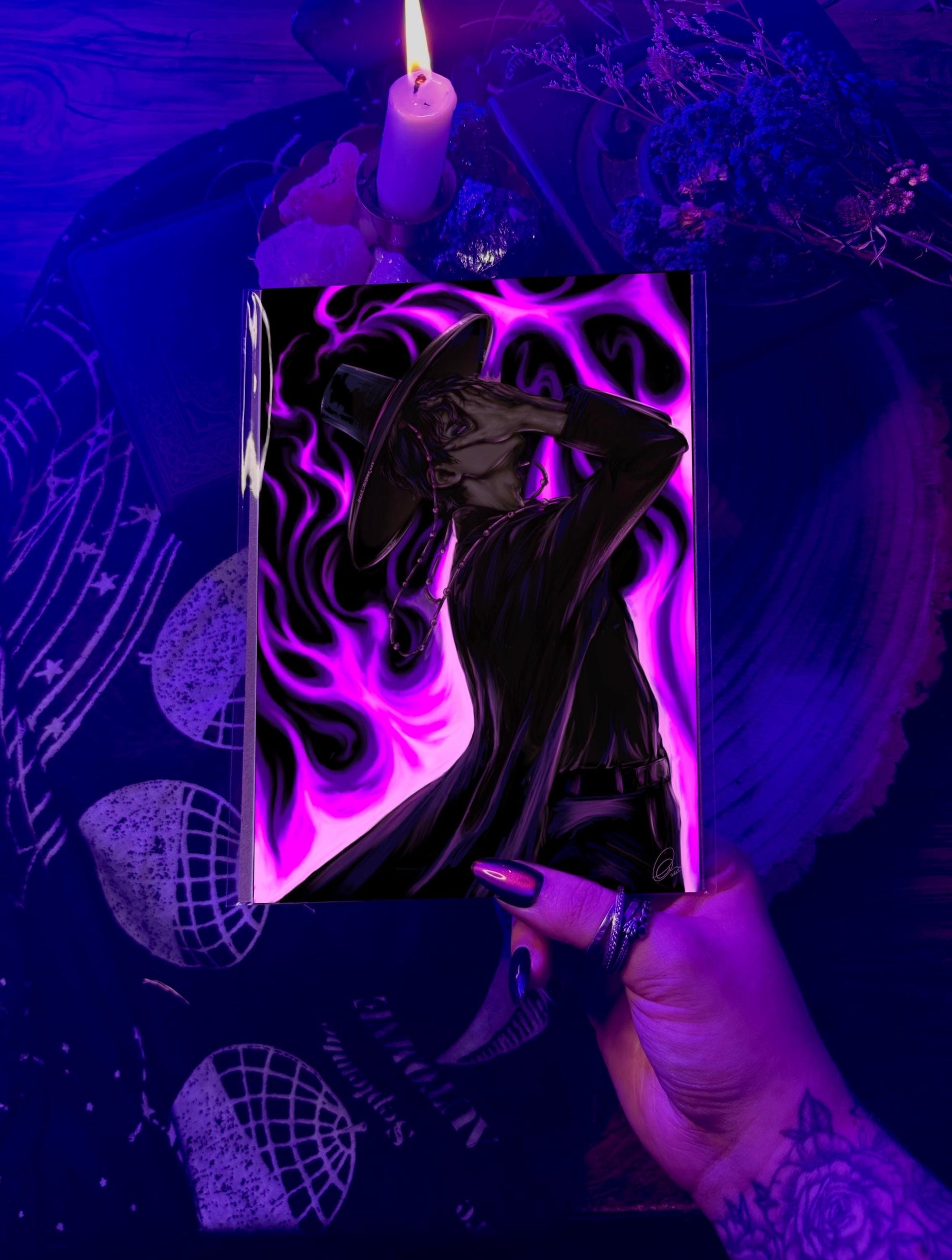 original kpop illustration poster graphic art male demon art print poster.