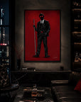 Crimson Justice Noir Silhouette Art Print | illustration | graphic art | original | dark art | character concept